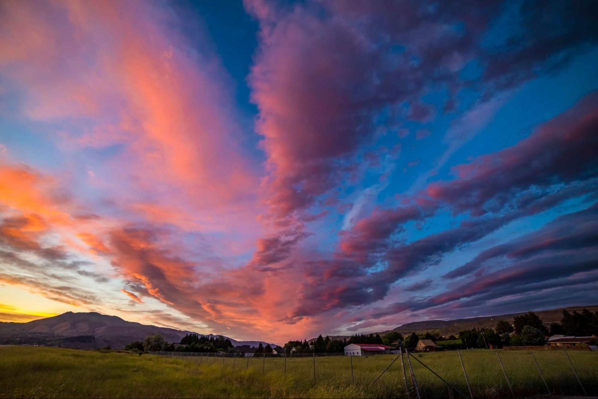 Sunset over the East Wenatchee, WA valley, where A&N Plumbing serves hot water tank services.